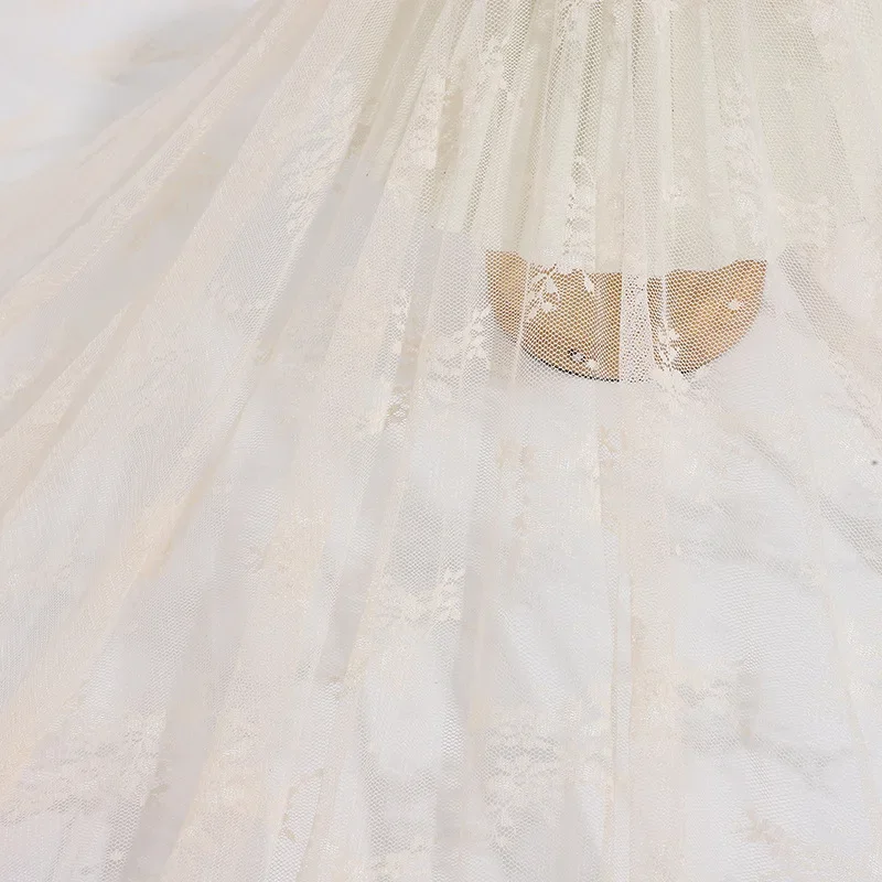 

Эластичное свадебное платье с цветочным принтом и кружевной жаккардовой тканью Юбка на подтяжках Ткань для нижнего белья Домашняя вуаль Дизайнерская сетчатая ткань