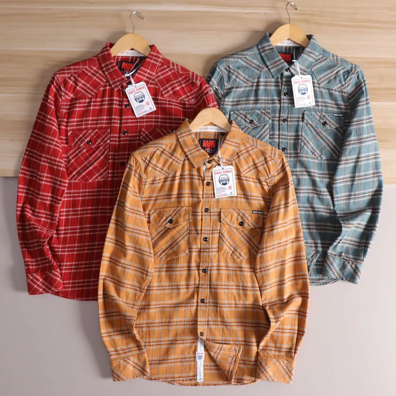 

Мужская фланелевая длинная све в американском стиле в стиле ретро из чистого хлопка, теплая осенне-зимняя мода, Гонконг Sle irt