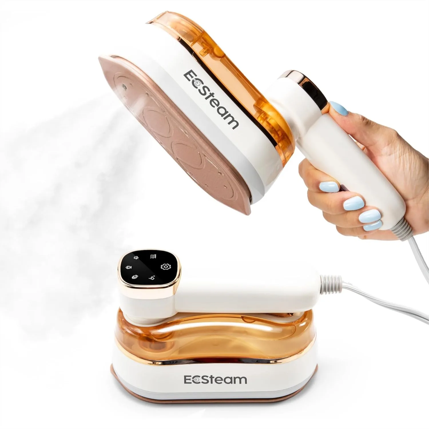 

Portable Clothes Steamer & Travel Iron 2 in 1, 1200W Handheld Steamer with 20s Fast Heat-Up, Foldable Design, 180ml Tank, 23 Min