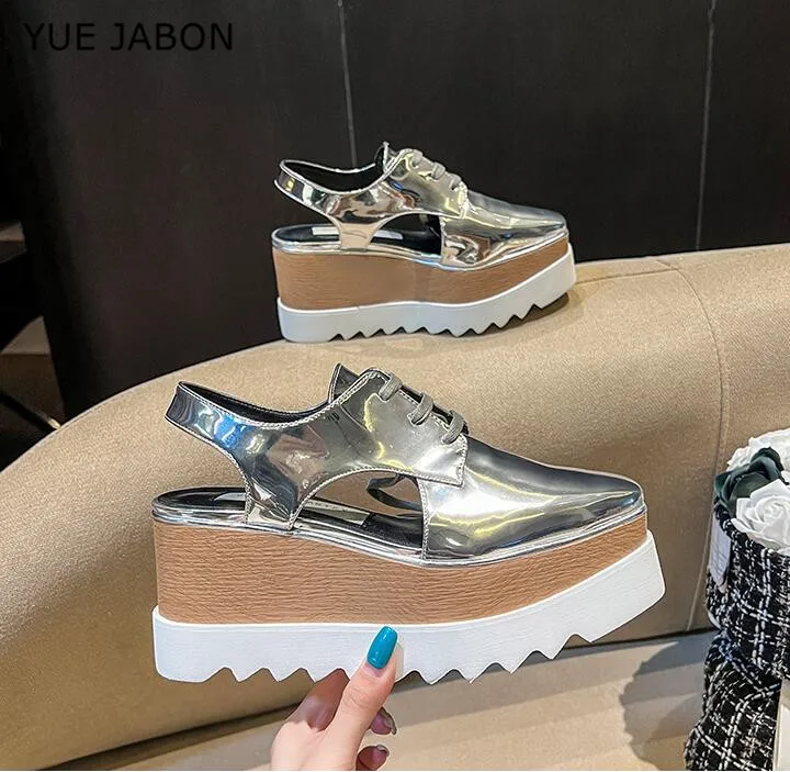 Casual style women wedge shoes pointed toe high heels thick sole lady party espadrilles shoes Sandalias Plataform Shoes