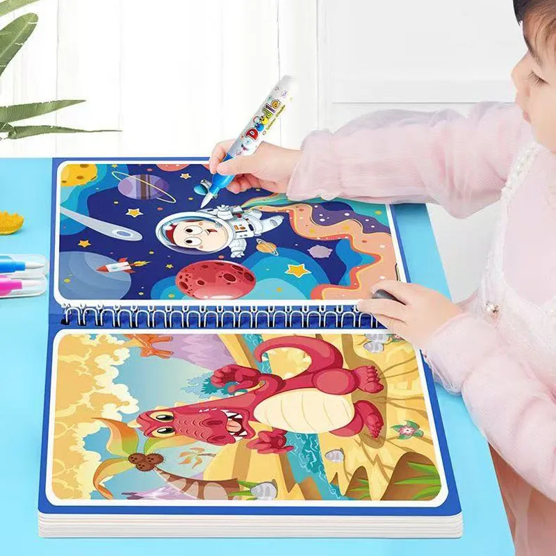 

Drawing Coloring Books for Kids Magic Water Book With Pen Children Learning Education Toy Baby Montessori Toys Notebooks Writing