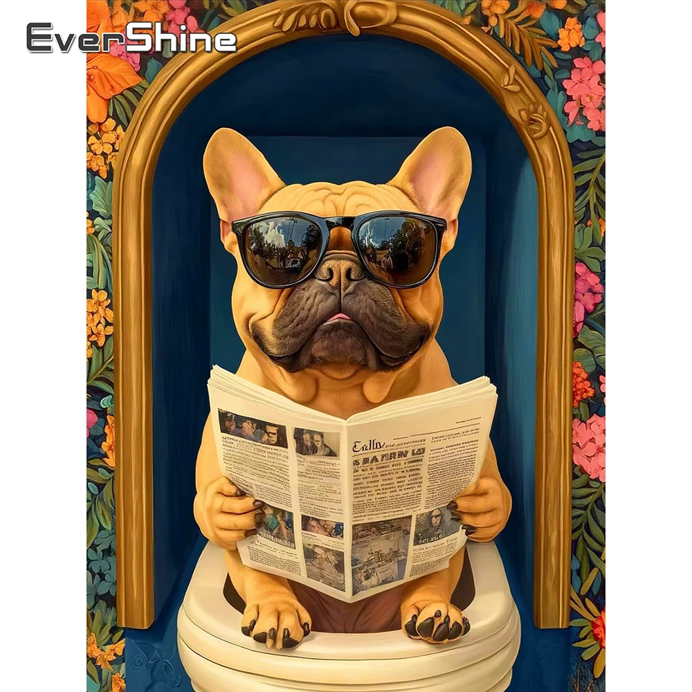 Evershine Diamant Stickerei Hund Handwerk Kit Diamant Mosaik Tier Voll Platz Malerei Blume Neue Ankunft Dekor Für Zuhause