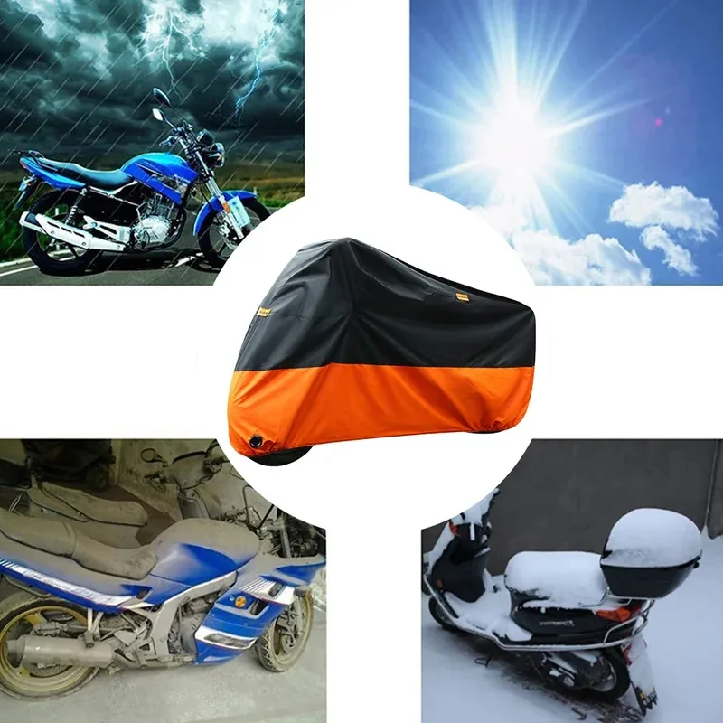 

190T Waterproof Motorcycle Cover Outdoor Storage Anti-UV Scooter Motorbike Protector with Membrane for All Season