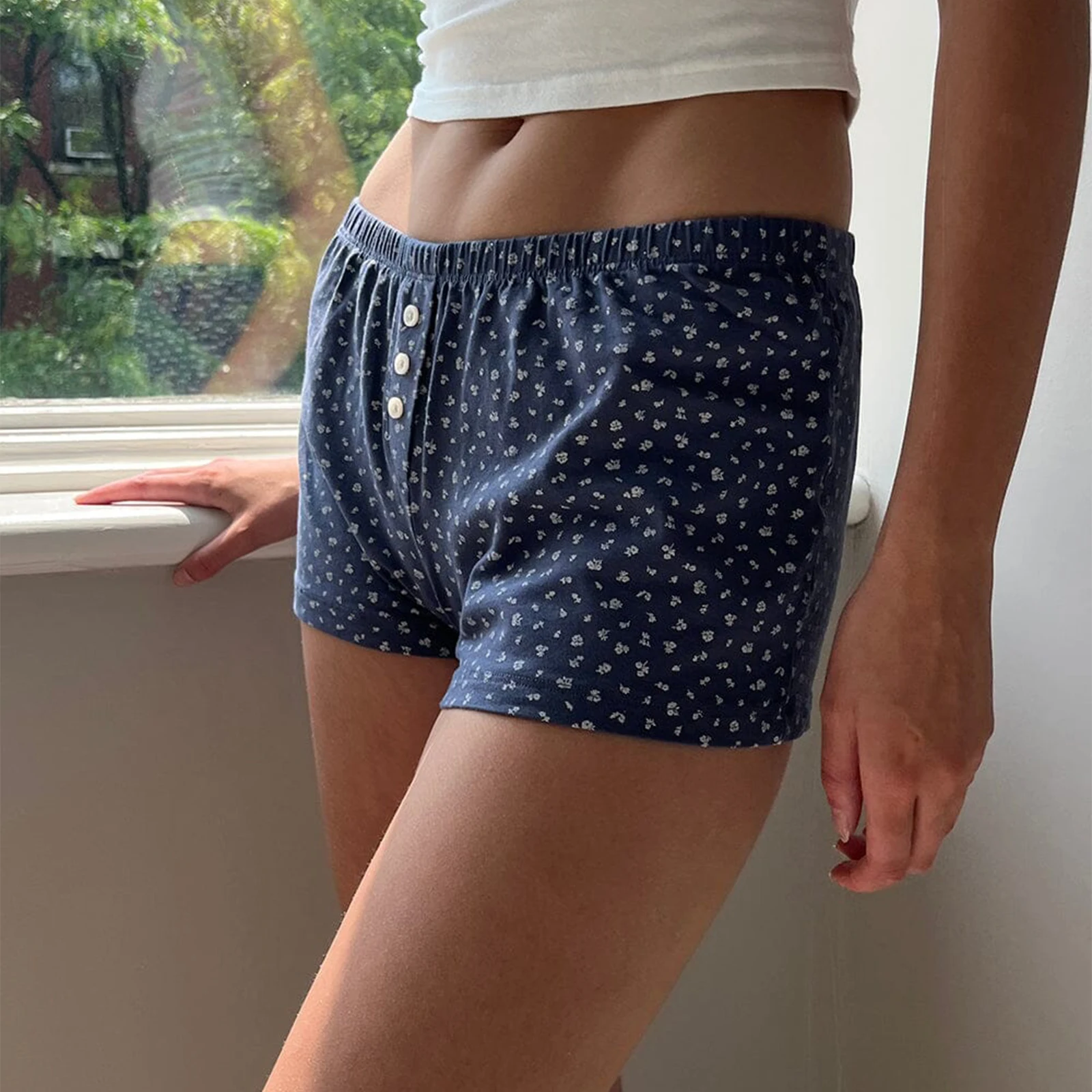 Dames Pyjama Shorts Comfy Loungebroek Effen Kleur Bloemenhart Gestreepte Lounge Short Pj Shorts Comfy Sleep Shorts