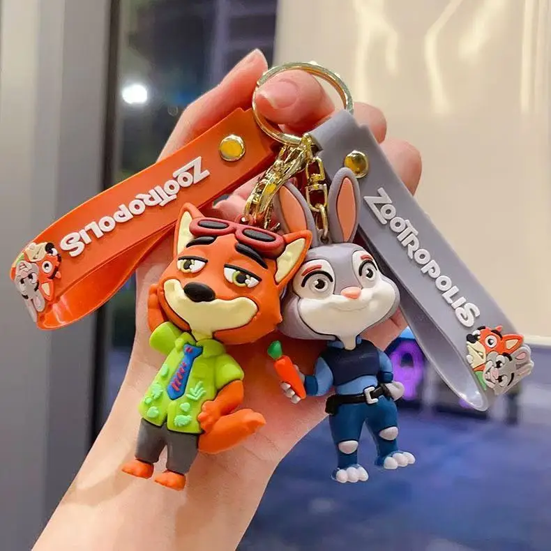 Creative Cartoon Zootopia Keychain Pendant Fox Nick Bag Charm Arcade Gift Small Pendant