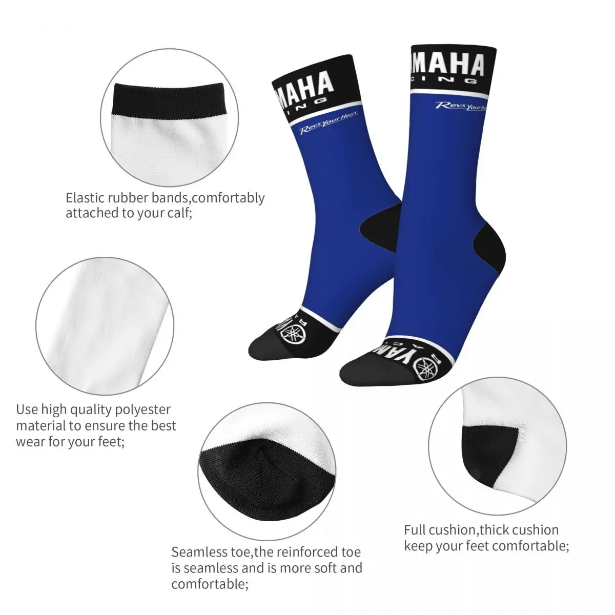 Y-Yamahas Sweat Absorbing Middle Tube Socks para homens, Cool Merch, Super macio