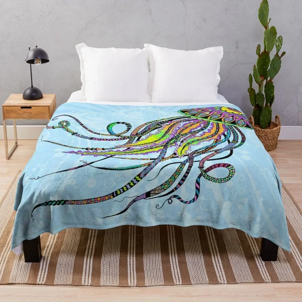 

Electric Jellyfish Throw Blanket wednesday Weighted decorative Blankets