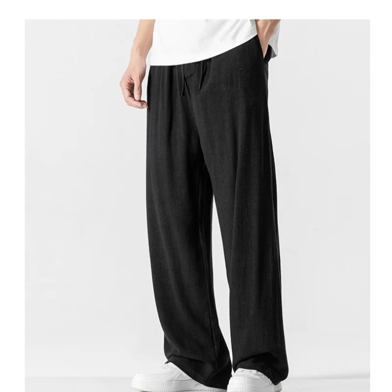 

Summer Loose Straight Pants F/ Men Cotton Linen Pants Men's Casual Long Pants Fashion Streetwear Clothing Jogging Loose Trousers