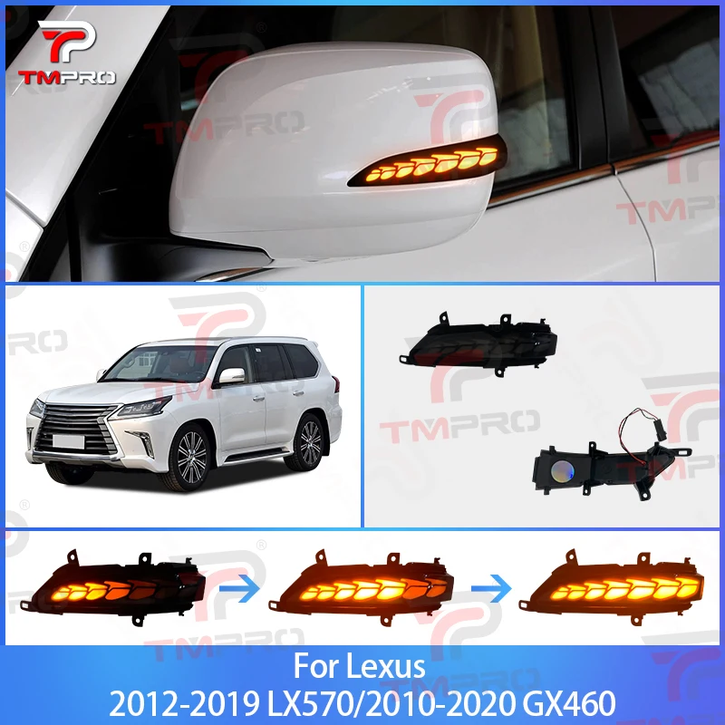 

Turn Signal Light for Lexus LX570 GX460 GX400 Day Running Light Ground Light Blue Light Rearview Mirror Running Water