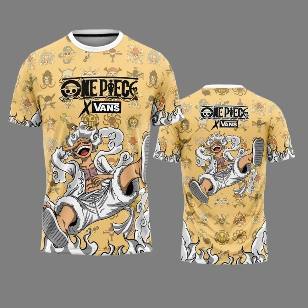 Kinder Jungen One Piece T-Shirt Luffy Moderner Aufdruck Sommer Lässige Jungenkleidung Mädchen Kurzarm Herren Jersey