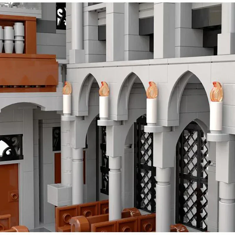 Moc bloco de construção catedral gótica modelo tecnologia tijolo diy montagem modular cidade vista rua brinquedo para presente do feriado