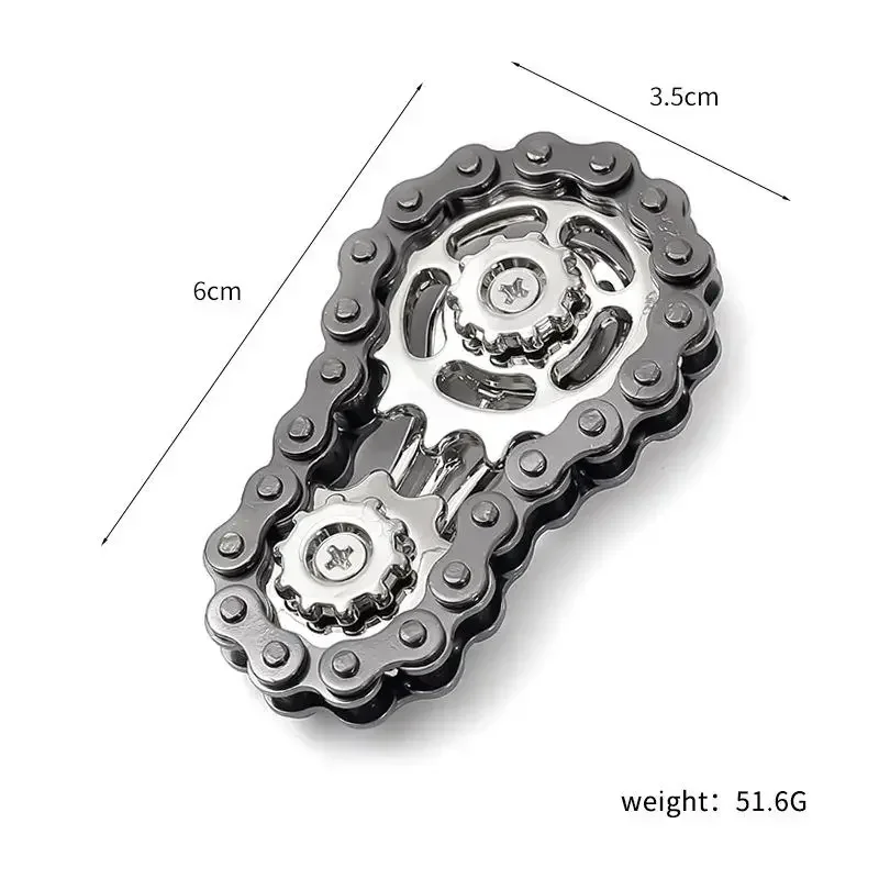 Volant d'inertie mécanique à dents de chaîne, Fidget Spinner, anti-stress, anxiété, chaînes de vélo en métal, Spinner, jouets EDC pour enfants et adultes, jouet à main
