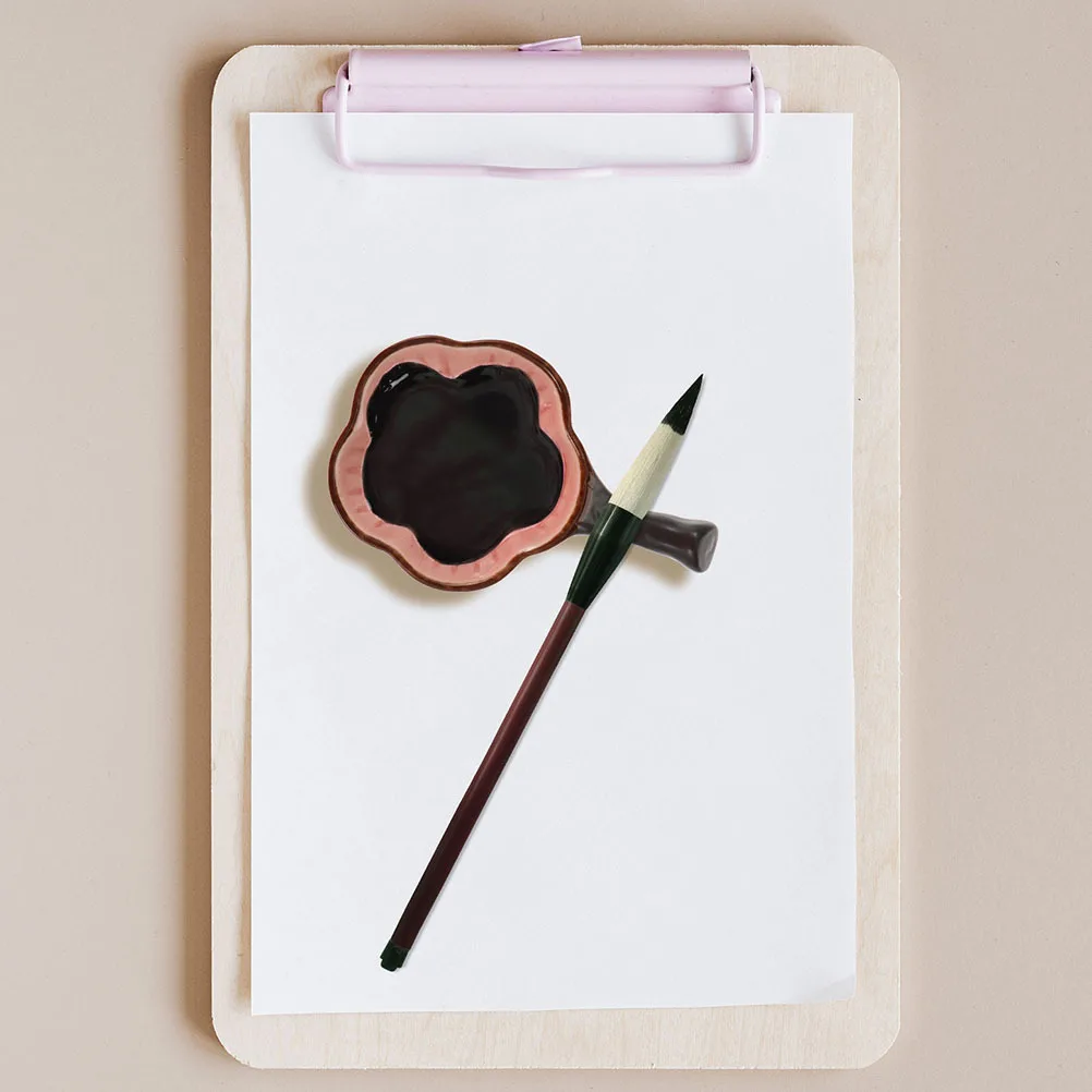 

Multi-function Ink Dish Calligraphy Painting Ink Bowl Floral Plate Water Plate Ceramic Ink Storage Container