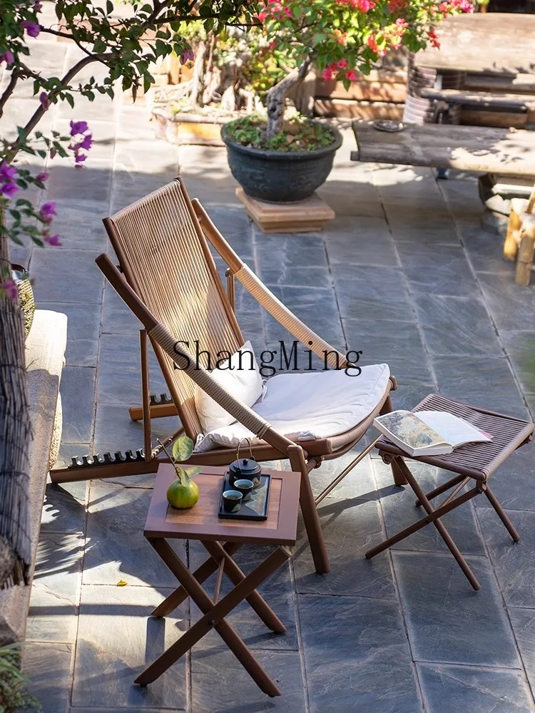 

CL recliner balcony leisure lazy sofa lunch break rattan chair courtyard garden crochet rattan outdoor