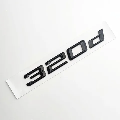 3D ABS хромированные черные буквы-эмблемы 320d для багажника автомобиля, наклейка для BMW 320d E30 E36 E46 E90 E91 E92 F30 F34 G20 G21, аксессуары