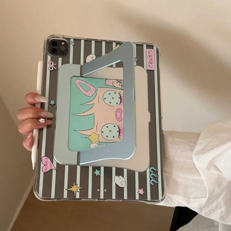 Y2K Cartoon Girl Tablet Case for iPad Pro Air 6 7 8 A16 A19 11