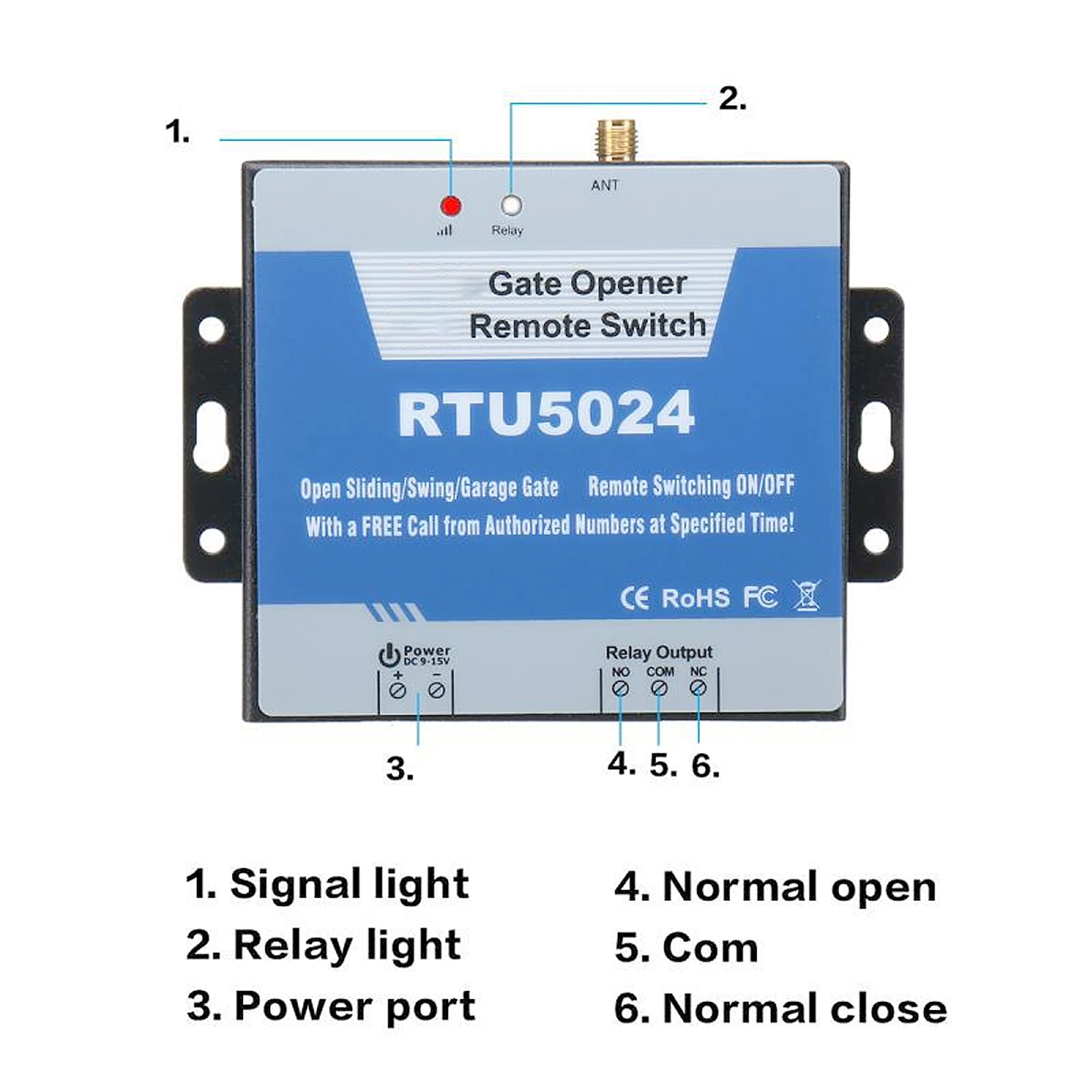 Gate Opener RTU5024 4G SMS Smart Alarm Smart ID Recognition WiFi Remote Controller Remote Control Gate Opener
