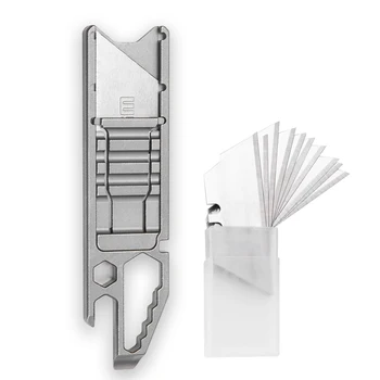 Nóż introligatorski wielofunkcyjne narzędzie ze stopu tytanu EDC przenośne nóż ostrza przesuwne metalowa linijka otwieracz do butelek