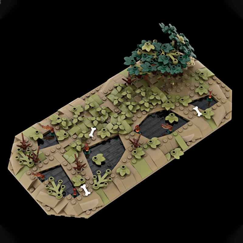 795PCS MOC Dead Marshes DIY Modular Building Blocks Lordes of the Ringsss Model Creative Assembly Toy Fantasy Scenery Display