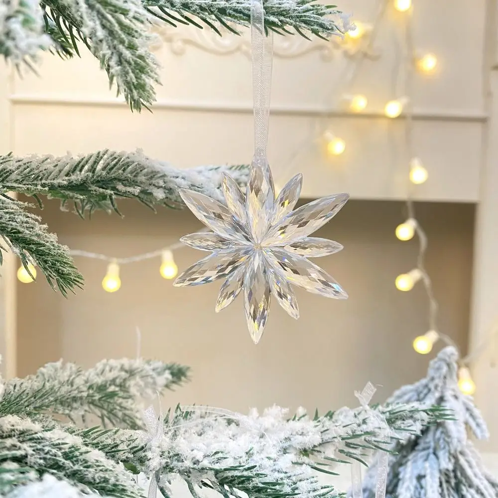 

3Pcs/set DIY Christmas Transparent Snowflakes Transparent Exquisite Transparent Snowflakes Pendants Snowflake String Design