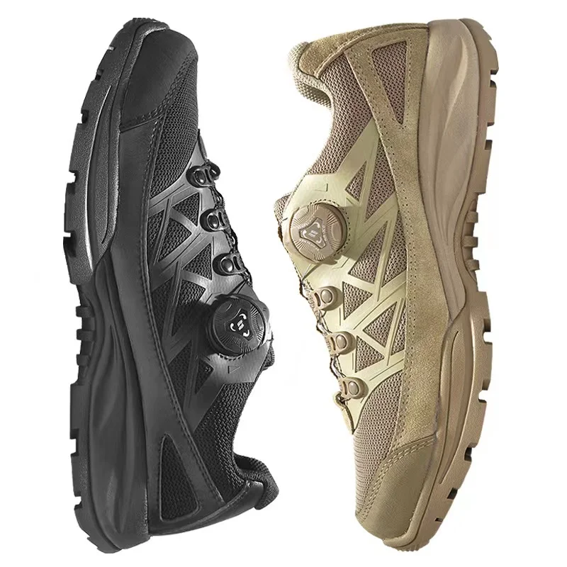 أحذية الرحلات الرجالية ذات القطع المنخفضة مع زر الدانتيل السريع أحذية المشي لمسافات طويلة مقاومة للاهتراء أحذية رياضية خارجية للرجال أحذية رياضية للتسلق #1