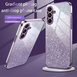 Per Samsung Galaxy A54 A53 A52 A55 A13 A34 A33 A24 A52S A14 5G 4G custodia Glitter placcatura di lusso Cover trasparente antiurto per telefono