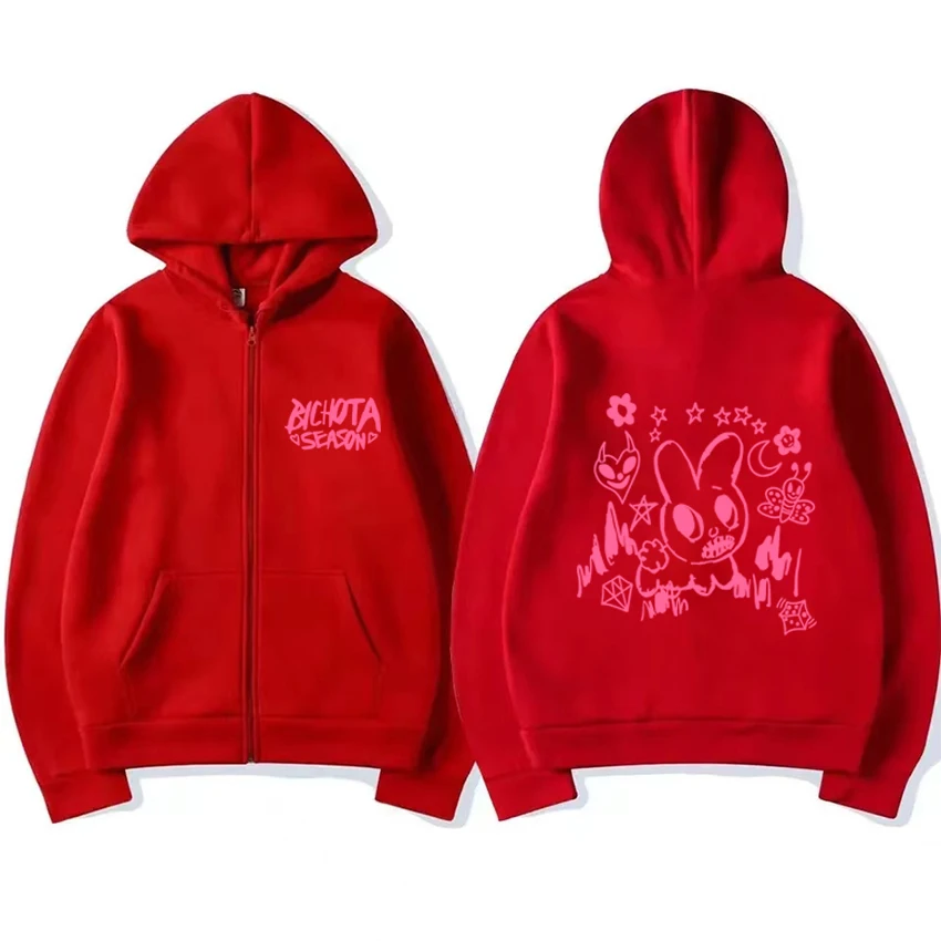 Karol G album musik Pria Wanita, jaket Hoodie ritsleting merah muda grafis, Sweatshirt Y2k Unisex, mantel pullover bulu domba