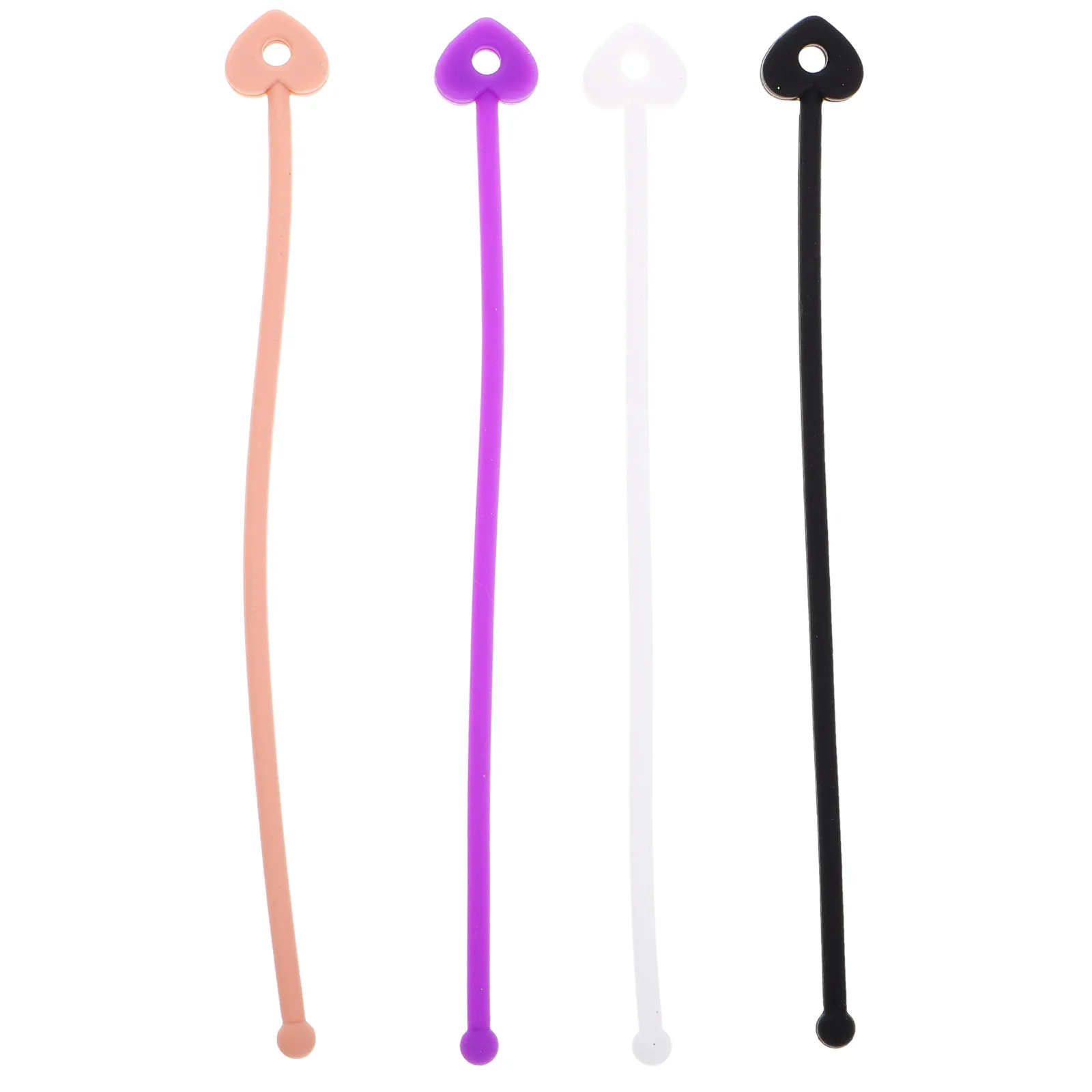 4Pcs Shampoo Brush Strap Silicone Elastic Anti-Lost Cord Universal Shower Bath Hair Scrubber Holder Safety Lanyard Scalp Brush