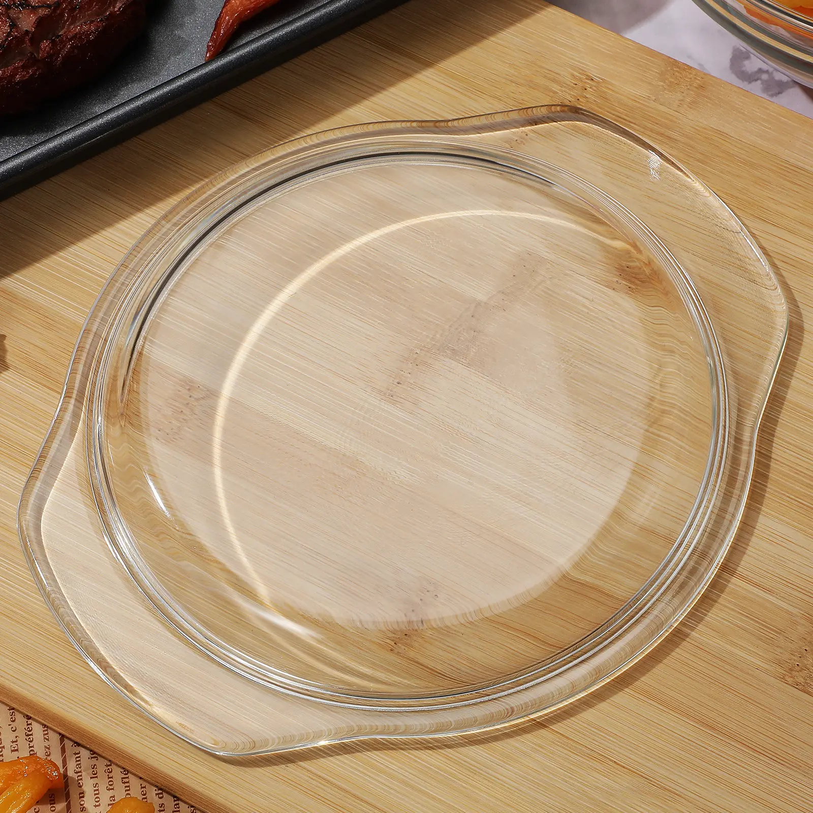 

Microwave Plate Cover Glass Splash Protector for Bacon Burgers Bread Grilled Sandwiches Dish Heating 17.8cm Food-Grade Safe
