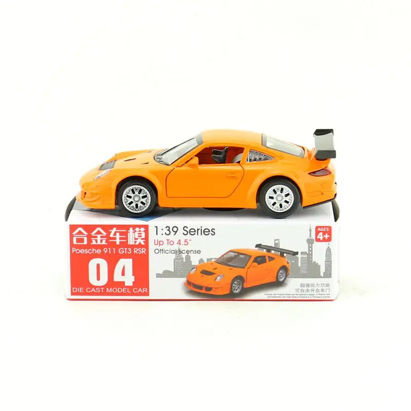 1:39 Porsche 911 GT3 RSR lega pull-back modello di veicolo pressofuso modello di auto in metallo colore casuale