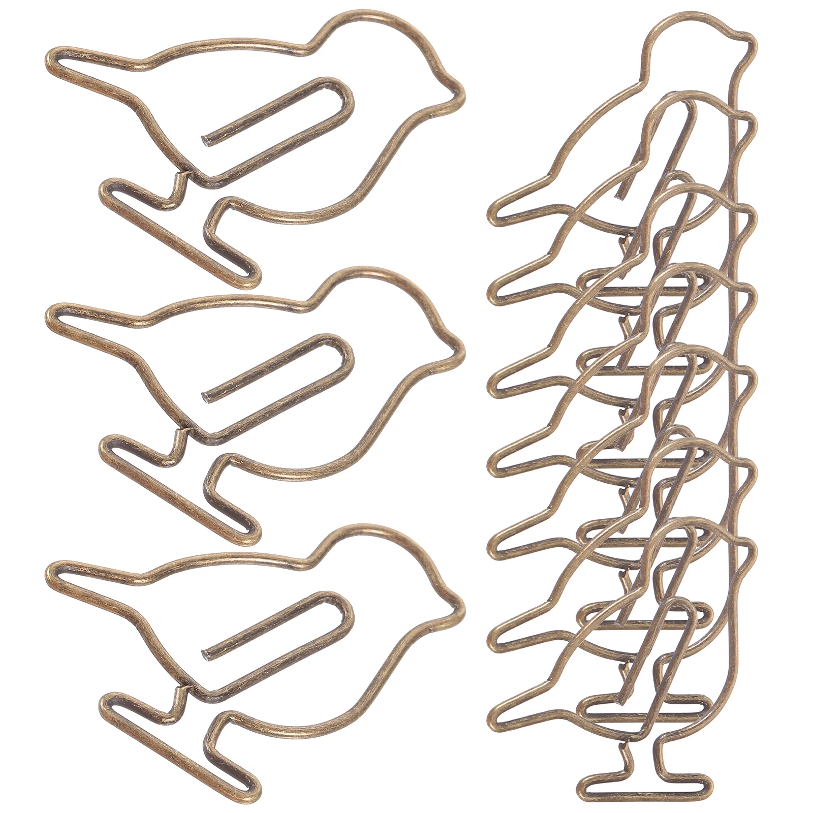 

20 Pcs Bird Paper Clip Large Clips Drawing Board Gold Small Document Paperclips Creative Bookmark