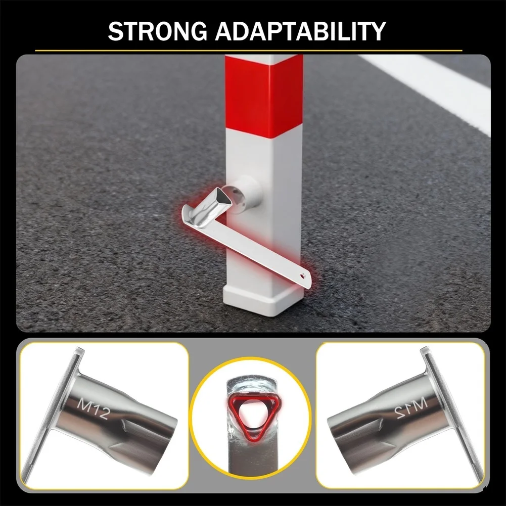 

2PCS Triangle Steel Key for M12 Bollard Posts Cabinet Locks Fire Brigade Tool Rust Resistant Galvanized Outdoor Use