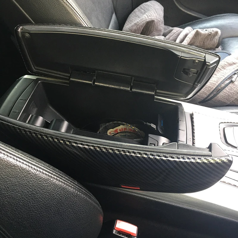 For BMW X5 X6 X7 E70 E71 F15 F16 G05 G06 G07 ABS Carbon fiber Car styling Center Console Lid Armrest Box Trim Protective Cover