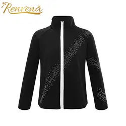 Children's Coat Kids Boys Girls Long Sleeve Stand Collar Zipper Jackets Outerwear Tops for Skating Workout Training Sportswear