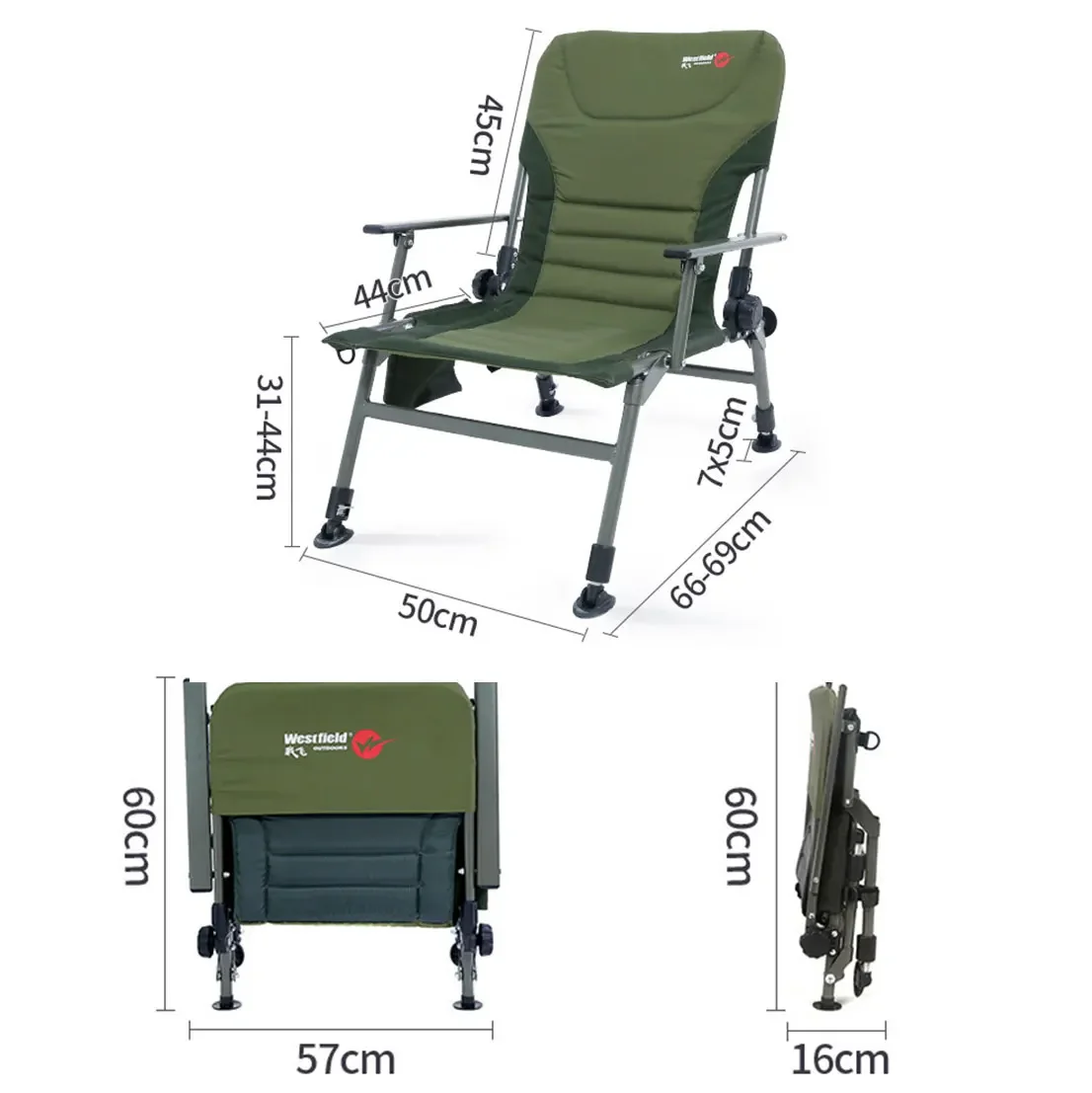 Multifunctional Fishing Chair All Terrain Foldable and Adjustable European Style Fishing Chair Outdoor camping folding chair