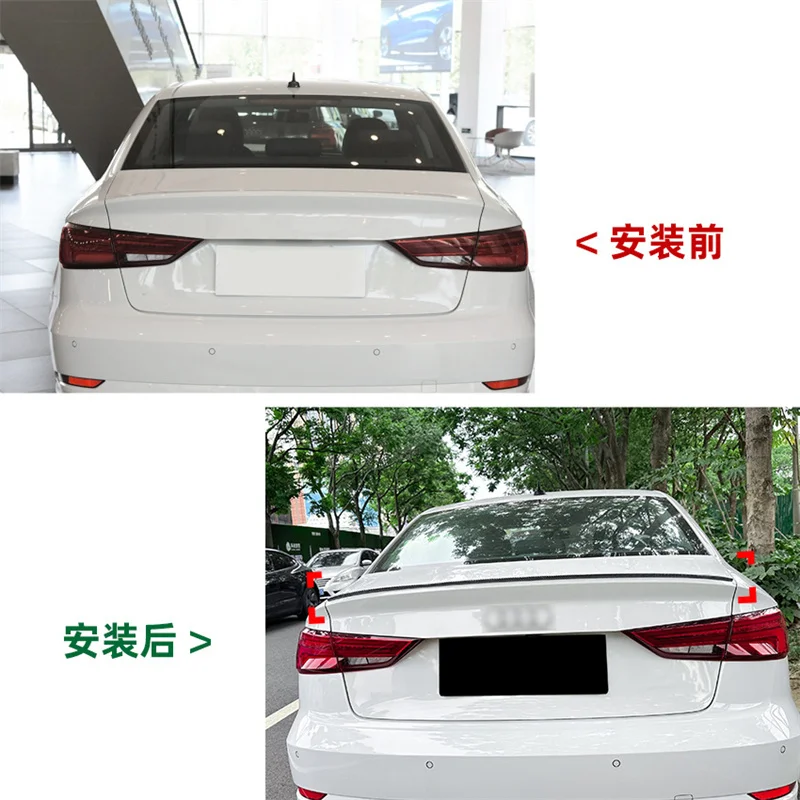 Car Rear Spoiler Wing Trunk Roof Upper Lip Decklid Flap For Audi A3 S3 8V Sedan 2014-2020 tail Tailgate Splitter Spoilers Wings