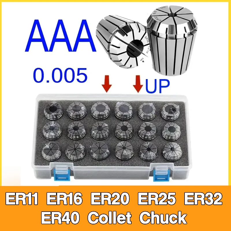 ER Collet Chuck ER11 ER16 ER20 ER25 ER32 ER40 Spring Collet Chuck Set Suit A AA Grade for CNC Milling Tool Holder Collet Chuck