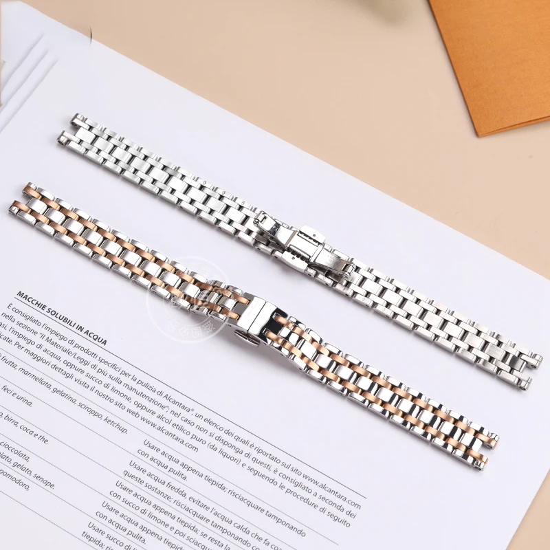 T126 Bracelet Stainless Steel Strap For Tissot Little Beauty Series T126.010 Women's Quartz Watch Notch Watch Chain Band 12mm