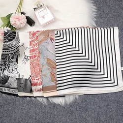 Mulberry Silk Scarves Women's Summer French Silk Scarves Versatile Twill 53cm Square Scarves