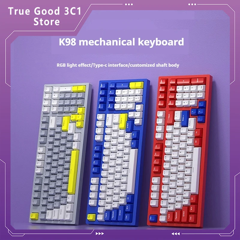 

K98 Mechanical Keyboard Wire Separate Mechanical Keyboard A Variety Of Lighting Games And Office For Microsoft And Ios System