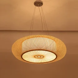 Japanese Bamboo Pendant Lights for Living Room Chinese Style Hanging Light Bedroom Kitchen Restaurant Chandeliers Suspen Lamps