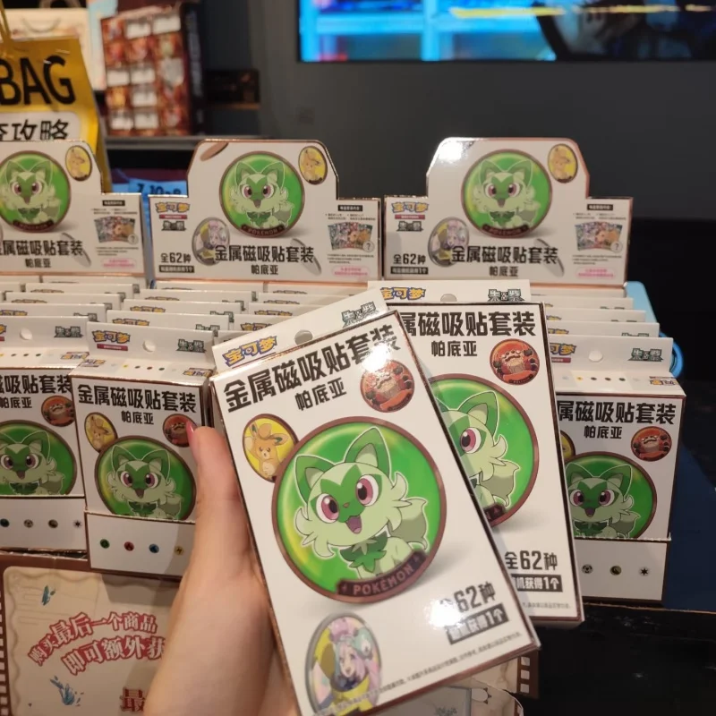 

In Stock PokéMon Paldean Form Refrigerator Magnet Badge Metal Magnetic Adhesive Tape Peripherals Collection Gift
