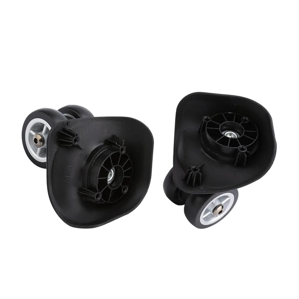 1 زوج دائم بولي كلوريد الفينيل الأمتعة عجلة استبدال عجلات دوارة سوداء حقيبة عجلة عجلات عربة إصلاح الأمتعة