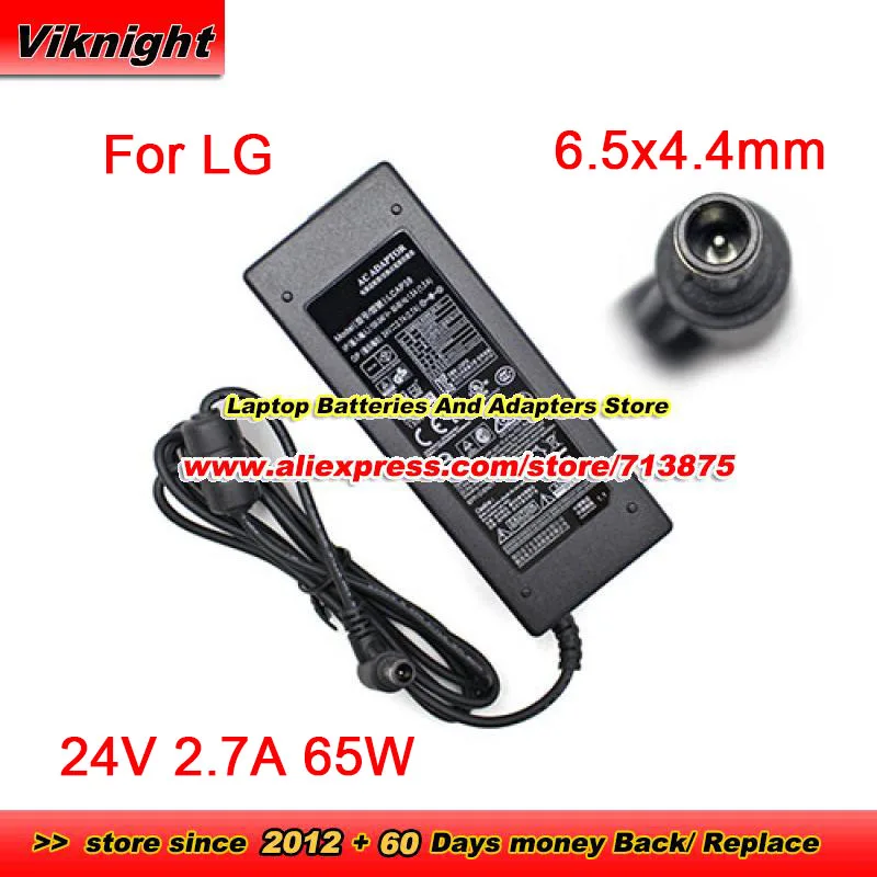 

Genuine LCAP38 AC Adapter 24V 2.7A 65W Power Adapter For LG LG24V2 AAH-01 BN63-06990 Monitor TV Charger With 6.5X4.4mm Tip