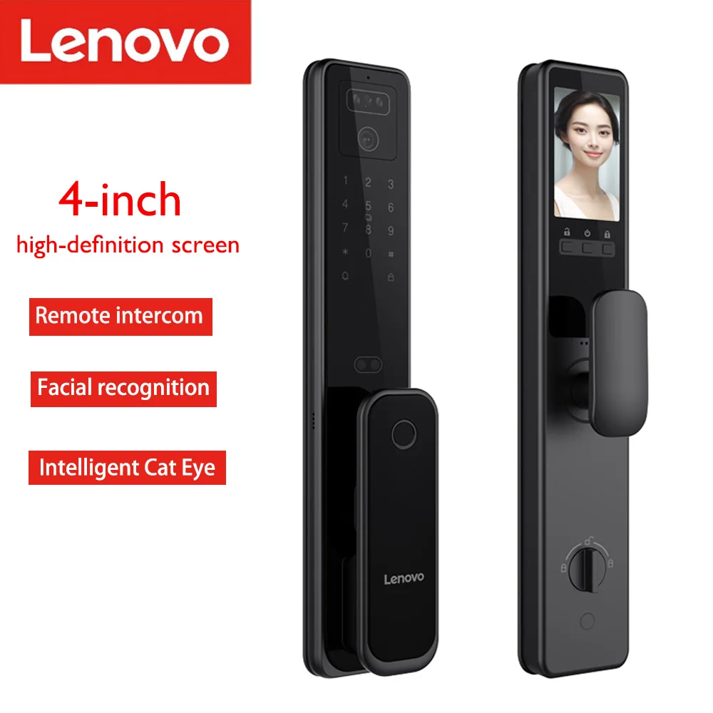 

Lenovo Biometric Fingerprint Lock Security Smart Door Lock Password Electronic Locks Key IC Card APP Camera Electronic Lock