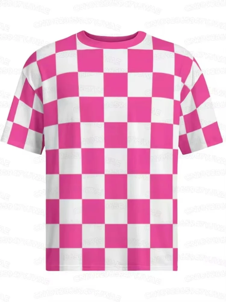 Summer Women's Men's Cosplay Japanese Tanjiro Kamado Streetwear Tee Fans Gift Green T-shirt Anime Plaid Checker Pastel Goth