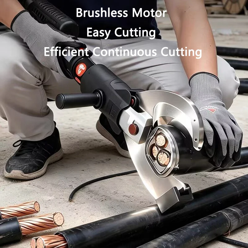 Electric Hydraulic Straight-Handle Cable Cutter ES-85C/105C Cable Cutting Machine Rechargeable Labor-Saving Cable Shear/Scissors