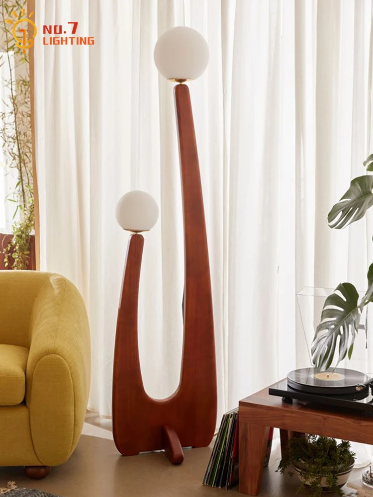 Imagem -02 - Design Escandinavo Vintage Solid Wood Floor Lamp Led E27 Canto Luzes de Stand Home Decor Sala de Estar Quarto Cabeceira Estudo