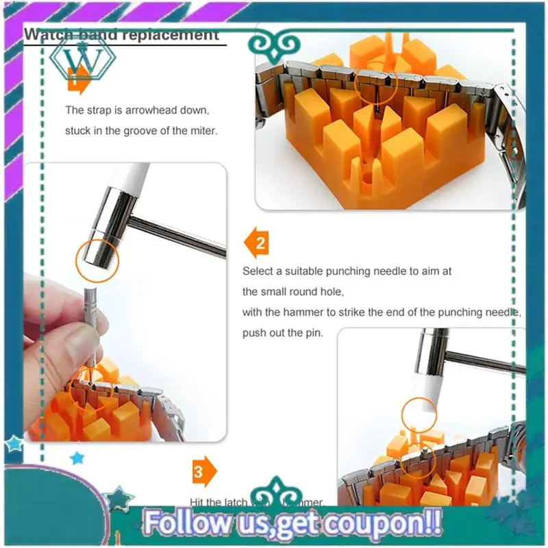 A09P Watch Repair Tool Kit Watch Repair Tool Watch Strap Remover Adjust Watch Battery