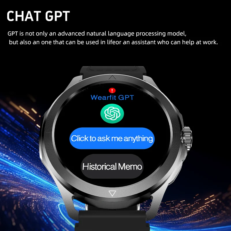 Smartwatch Men's 1.43 Inch AMOLED High-End Luxury Smart Watch Chat GPT Fitness Tracker Sport Business Bluetooth Call HW5 PRO+